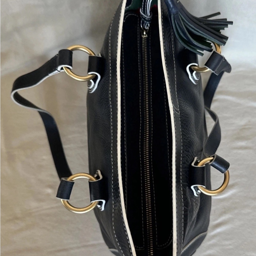 Dooney & Bourke dark Navy  Leather Tote with Tassel Accents - Picture 12 of 15